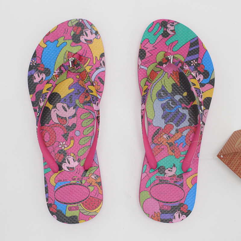 GRS Brazil Lady  Pattern Printing Wedding Slippers Women Summer Beach Rubber Flip Flops