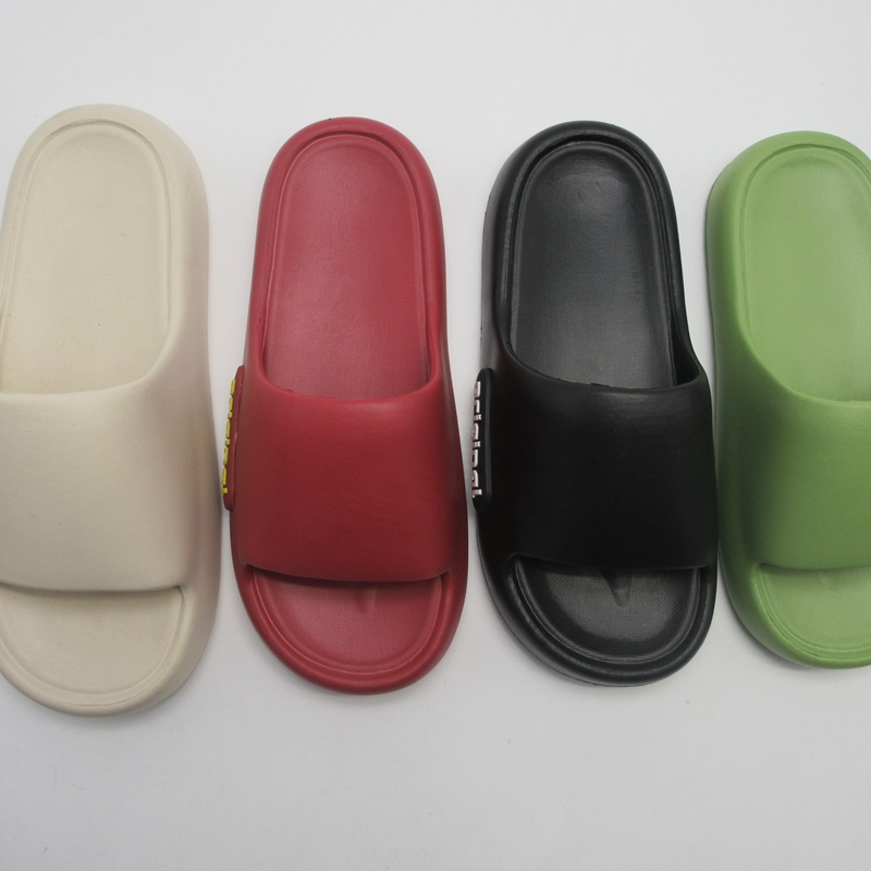 GRS Summer/Spring 4CM softer Rubber EVA  Pillow Slide Sandal Customizable Logo Design Breathable Cloud Feeling cushion sandal